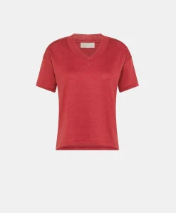 Tshirt Nancy En Jersey De Lin - Amarante
