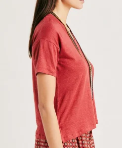 Tshirt Nancy En Jersey De Lin - Amarante
