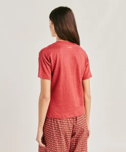 Tshirt Nancy En Jersey De Lin - Amarante