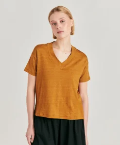 T-Shirt Nancy En Jersey Lin - Caramel