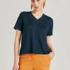 T-Shirt Nancy En Jersey Lin - Bleu Nuit