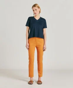 T-Shirt Nancy En Jersey Lin - Bleu Nuit
