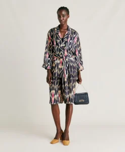 Veste Cristal En Lin Viscose - Bleu Multicolore