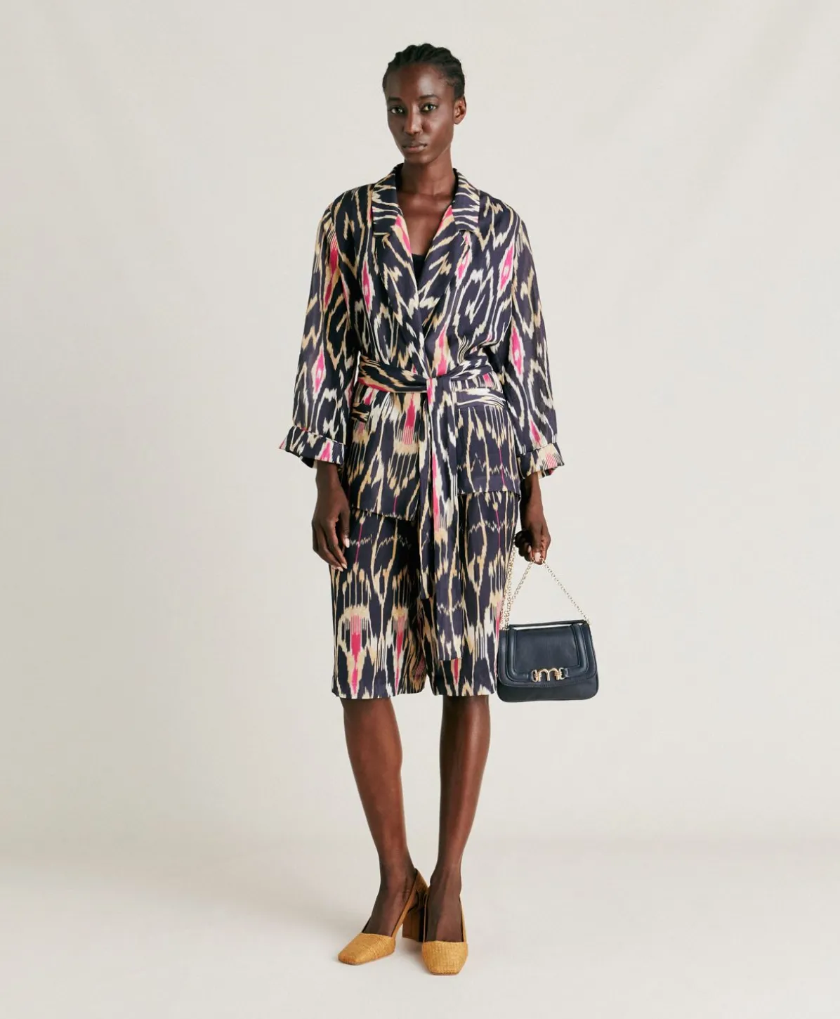 Veste Cristal En Lin Viscose - Bleu Multicolore