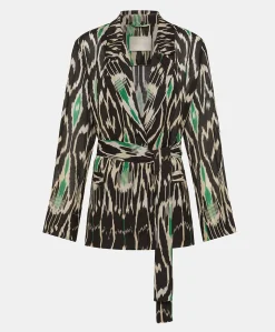 Veste Cristal En Lin Viscose - Noir Multicolore
