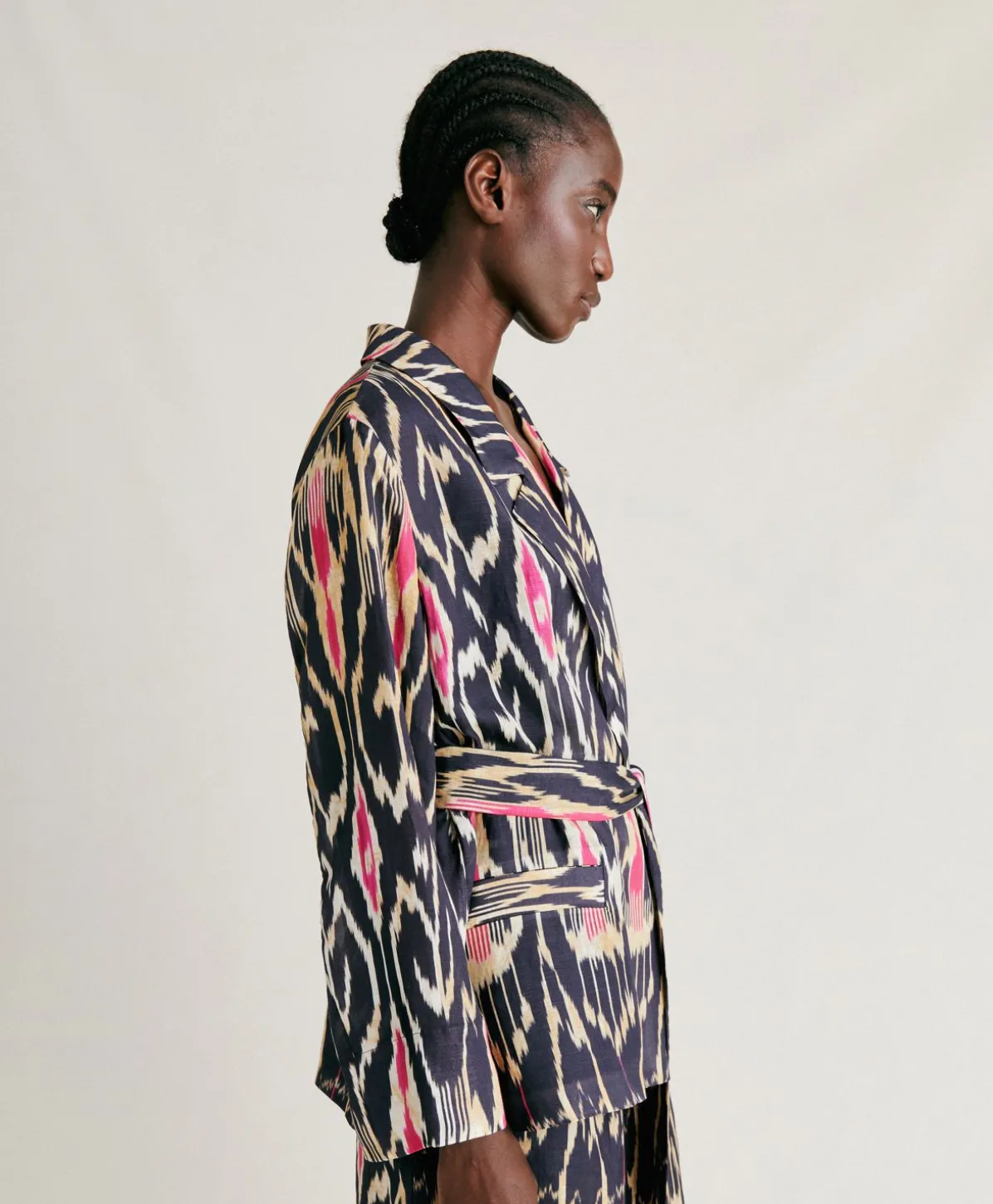Veste Cristal En Lin Viscose - Bleu Multicolore