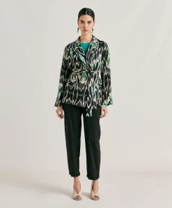 Veste Cristal En Lin Viscose - Noir Multicolore