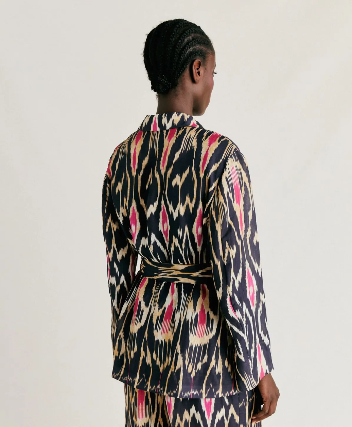 Veste Cristal En Lin Viscose - Bleu Multicolore