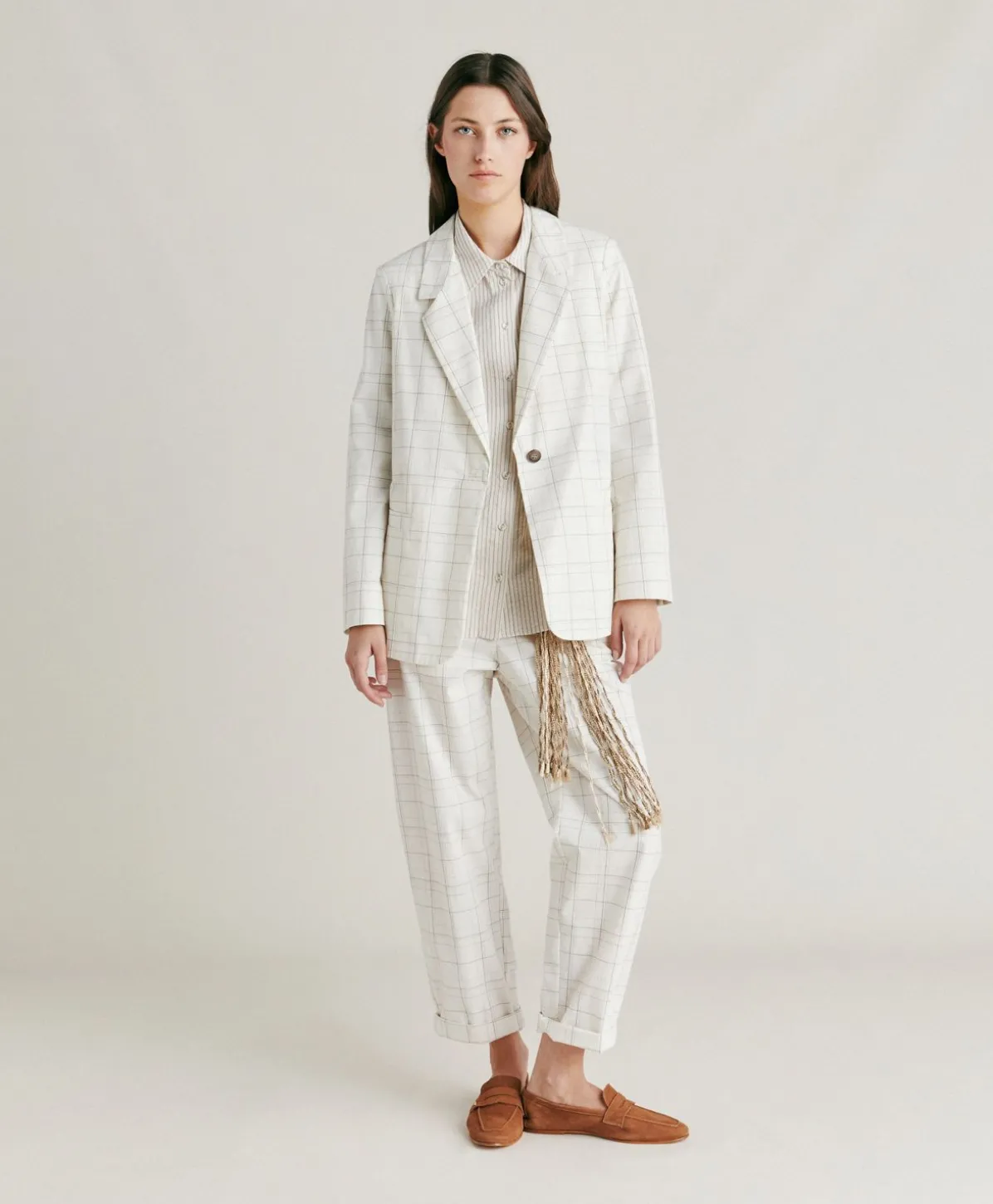 Veste Dayton Check Seersucker - Creme/Boue