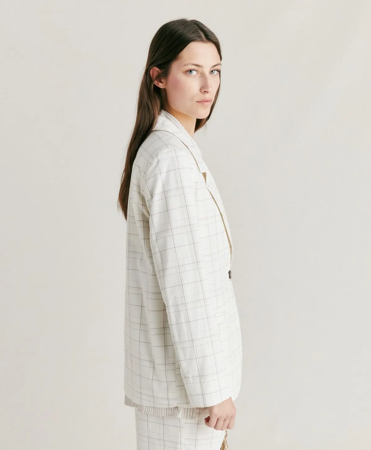 Veste Dayton Check Seersucker - Creme/Boue