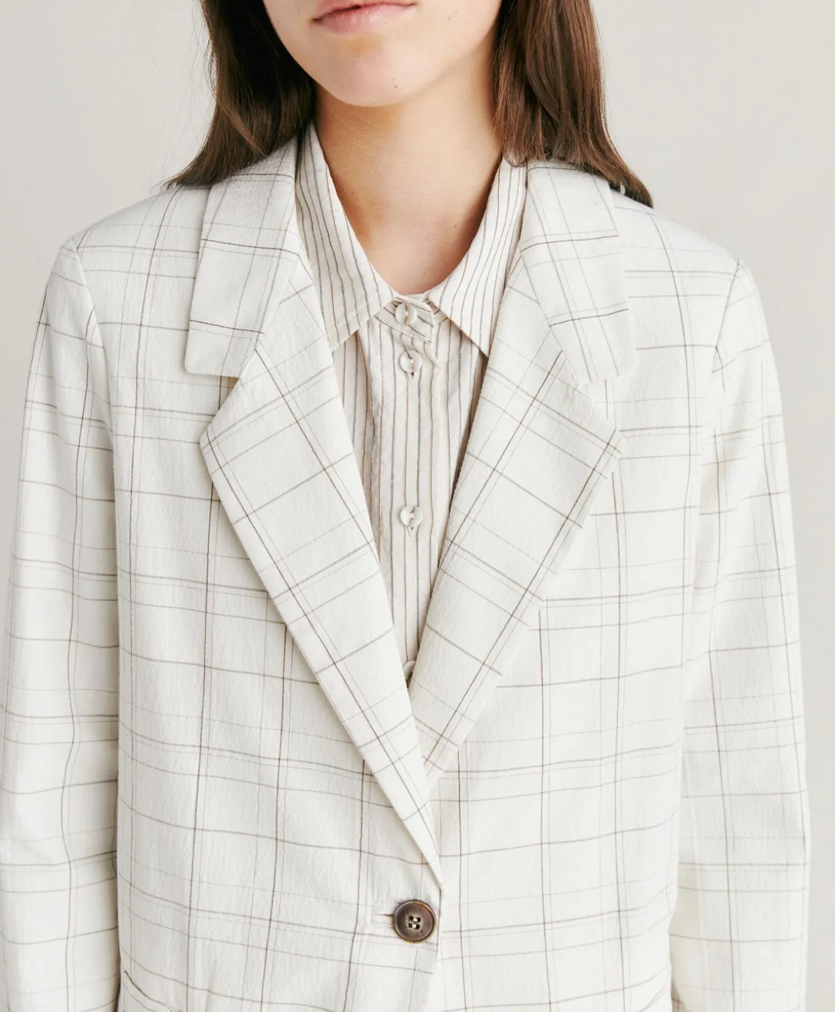 Veste Dayton Check Seersucker - Creme/Boue