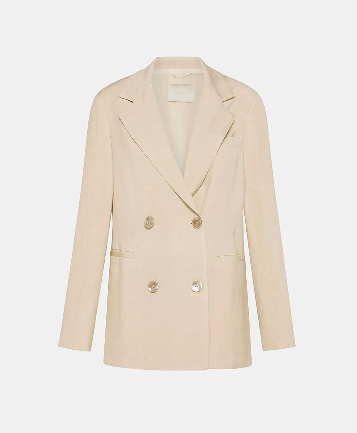 Veste Elegante En Lin Et Viscose Clair - Creme
