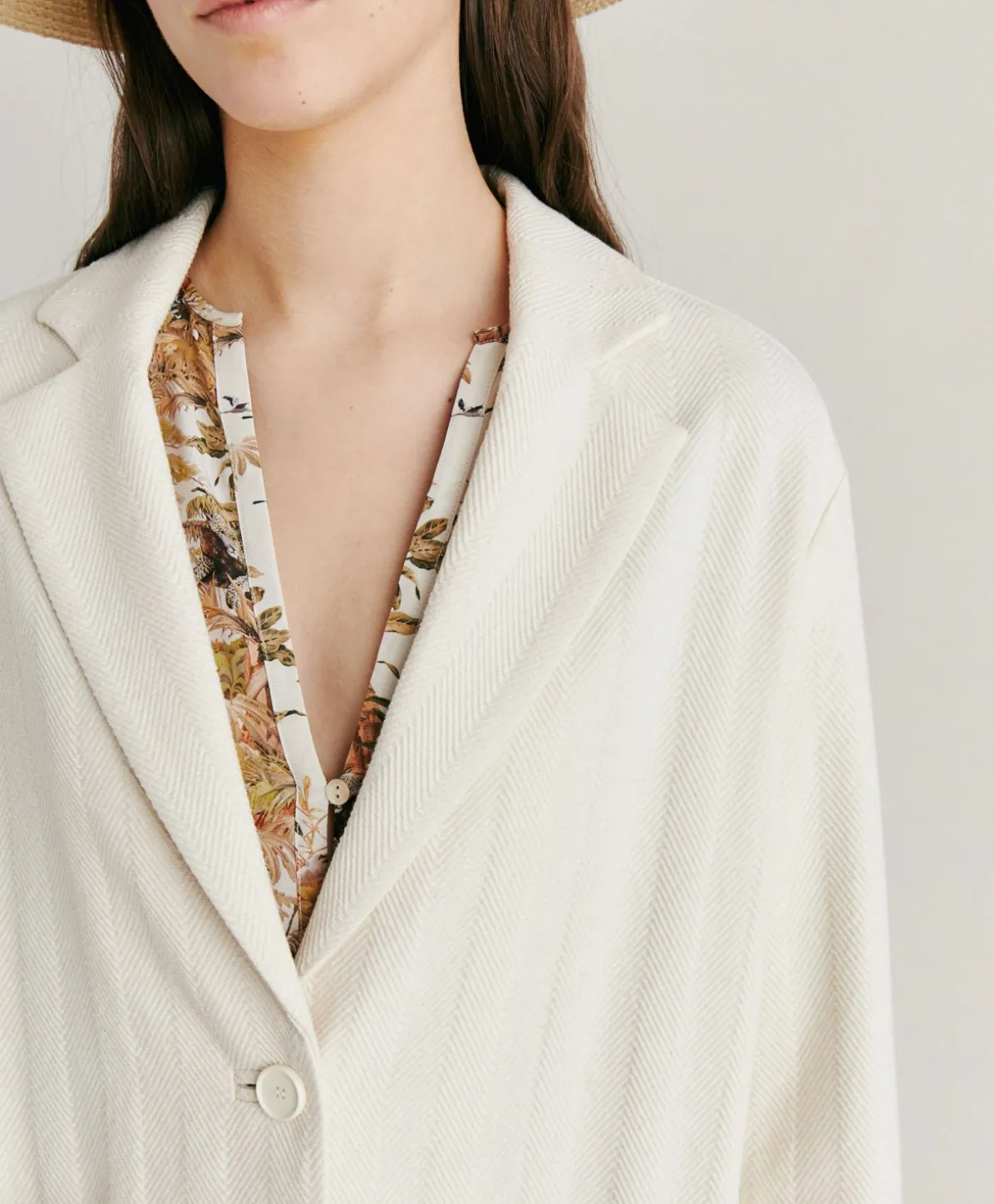 Veste En Coton Teint Mindy - Creme