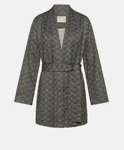 Veste Eugenie A Mat Fil Coupe' - Bleu/Or