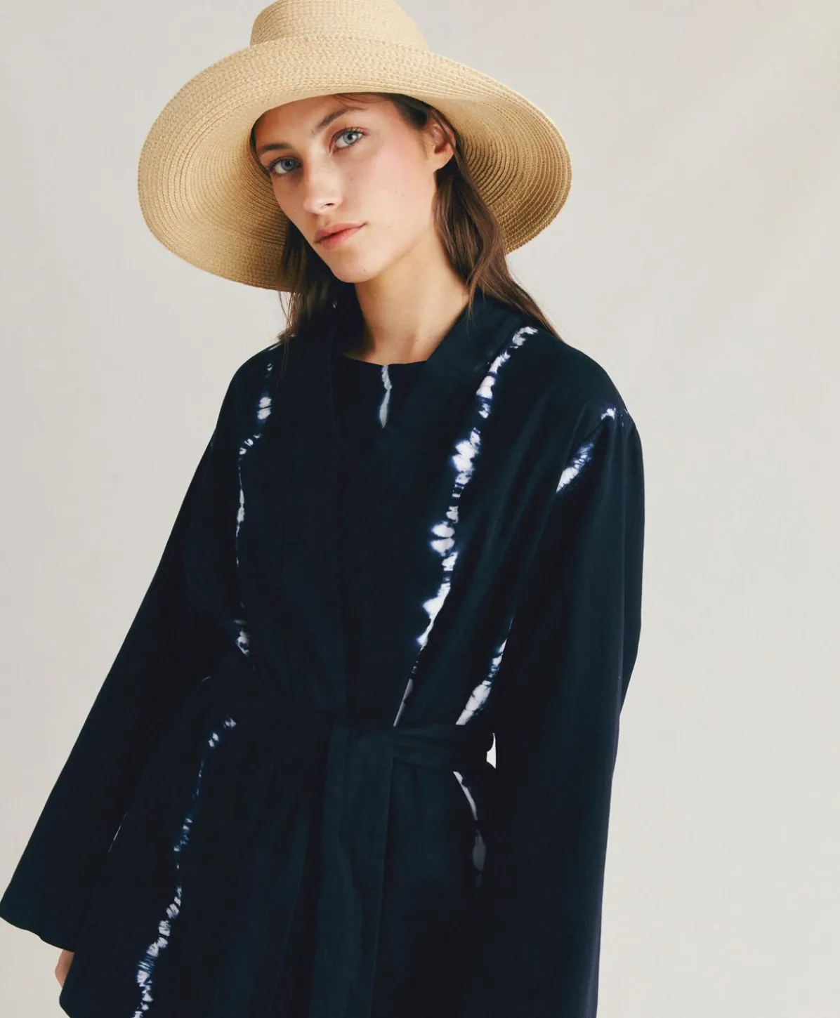 Veste Eugenie Tie&Dye Gabardine - Encre