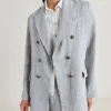 Veste Lilia En Lin Lurex - Gris