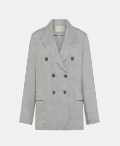 Veste Lilia En Lin Lurex - Gris