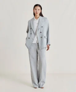 Veste Lilia En Lin Lurex - Gris