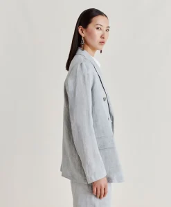 Veste Lilia En Lin Lurex - Gris