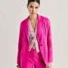 Veste Lunel En Lin Coton - Fuchsia