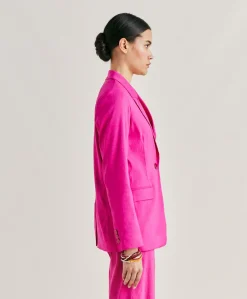 Veste Lunel En Lin Coton - Fuchsia