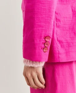 Veste Lunel En Lin Coton - Fuchsia