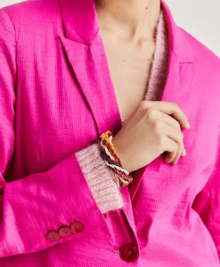 Veste Lunel En Lin Coton - Fuchsia