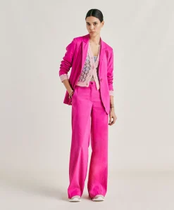 Veste Lunel En Lin Coton - Fuchsia