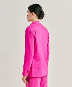 Veste Lunel En Lin Coton - Fuchsia
