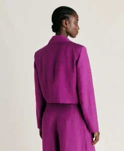 Veste Rosita En Viscose De Lin Elegante - Cyclamen